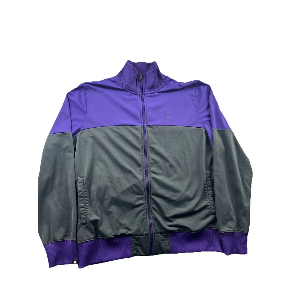 Nike Track Jacket Athletic Dept Purple Colorblock Full Zip Mens XL Retro Style